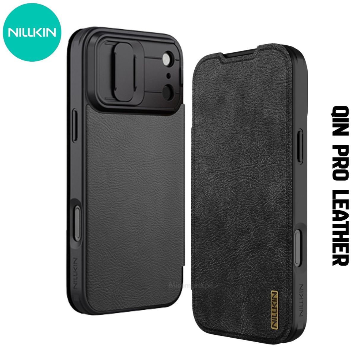 NILLKIN - Case Nillkin Qin Pro Leather - iPhone 17 Pro Max - Negro