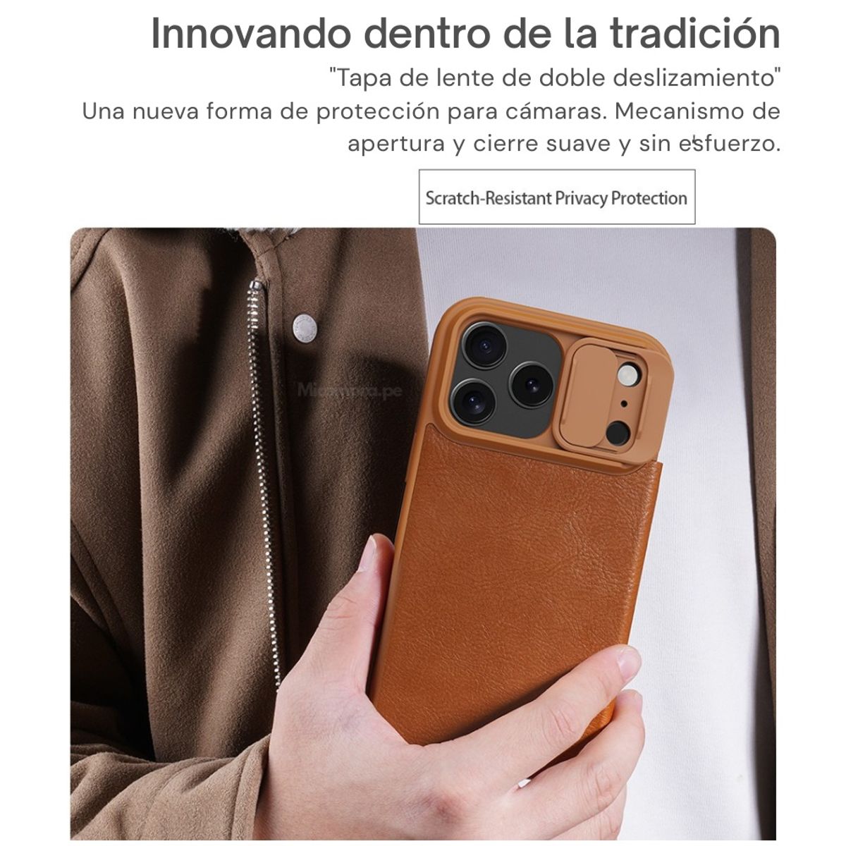 NILLKIN - Case Nillkin Qin Pro Leather - iPhone 17 Pro Max - Marrón