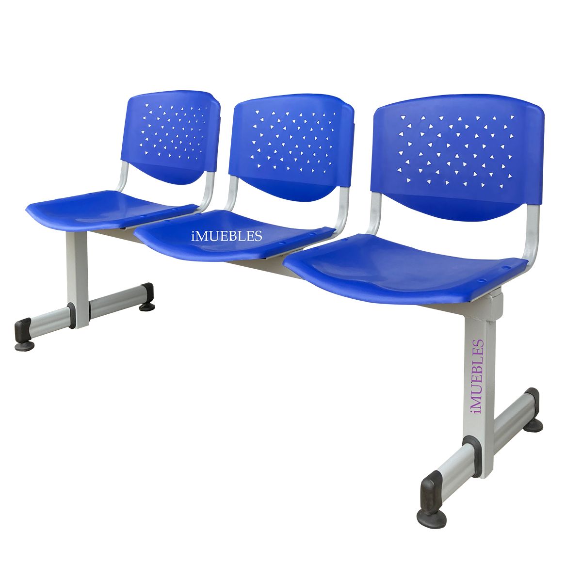 TEMEL - Banca de Espera Tándem de 3 Asientos Color Azul – Modelo T3 – TEMEL