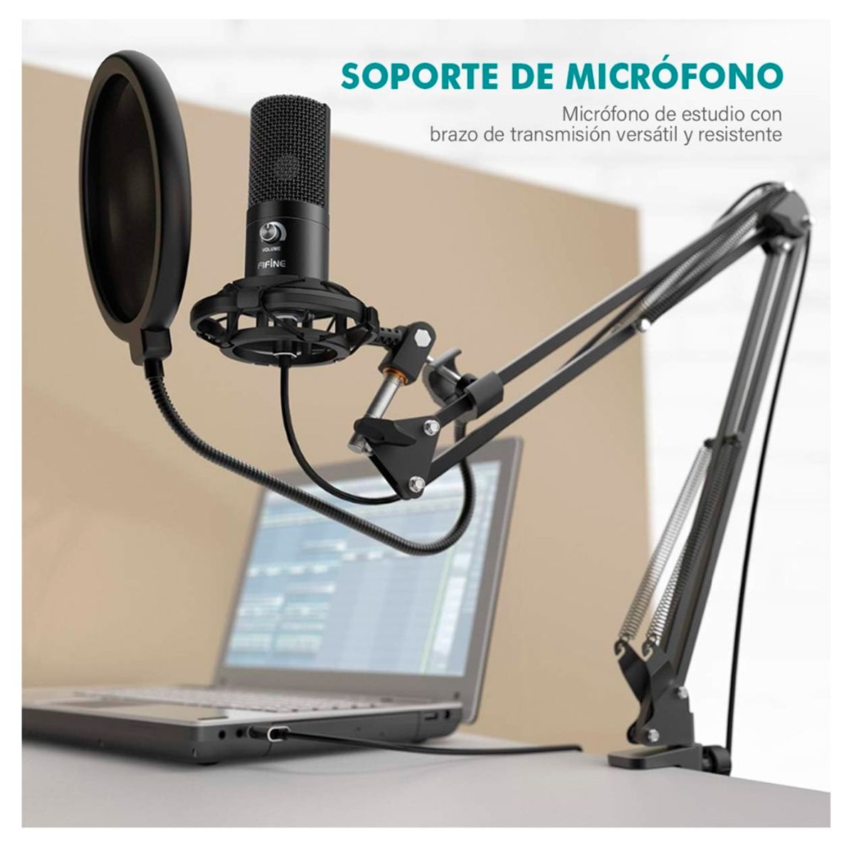 GENERICO - Soporte Brazo Para Micrófono Ajustable Giratorio Plegable