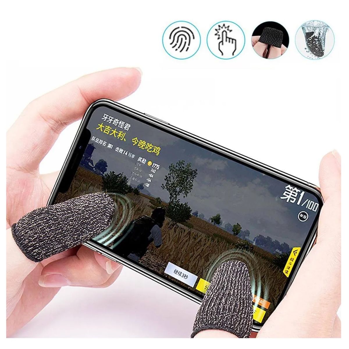 GENERICO - Guantes Dedales Dedos Gamer Touch Profesional  Fundas Para Dedo Talla Estándar