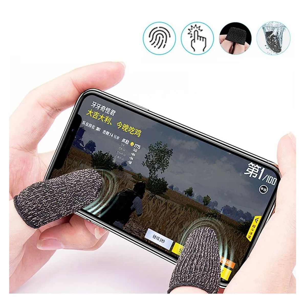 GENERICO - Guantes Dedales Dedos Gamer Touch Profesional  Fundas Para Dedo Talla Estándar