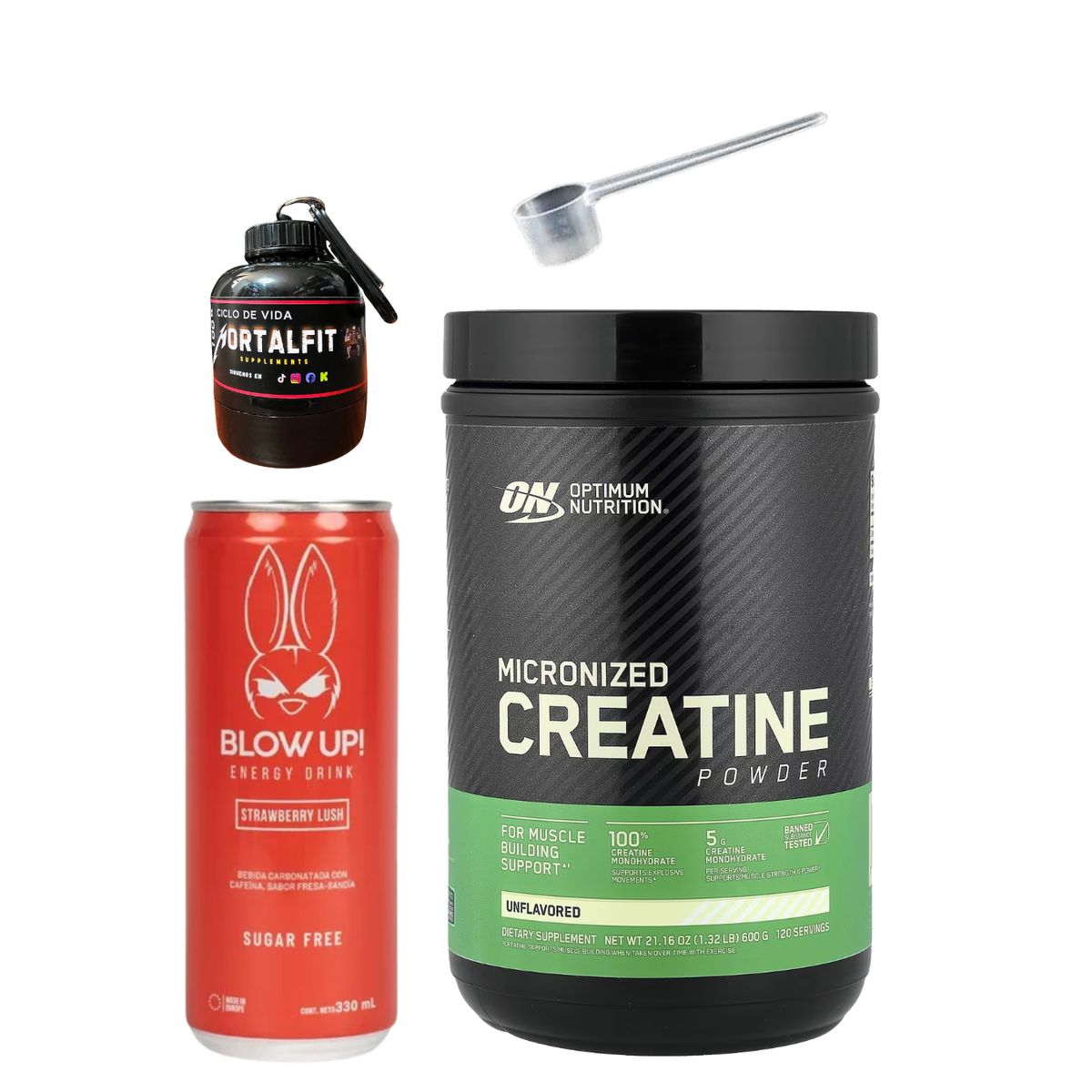 OPTIMUN NUTRITION - Creatina Monohidratada ON 600 Gr + regalos