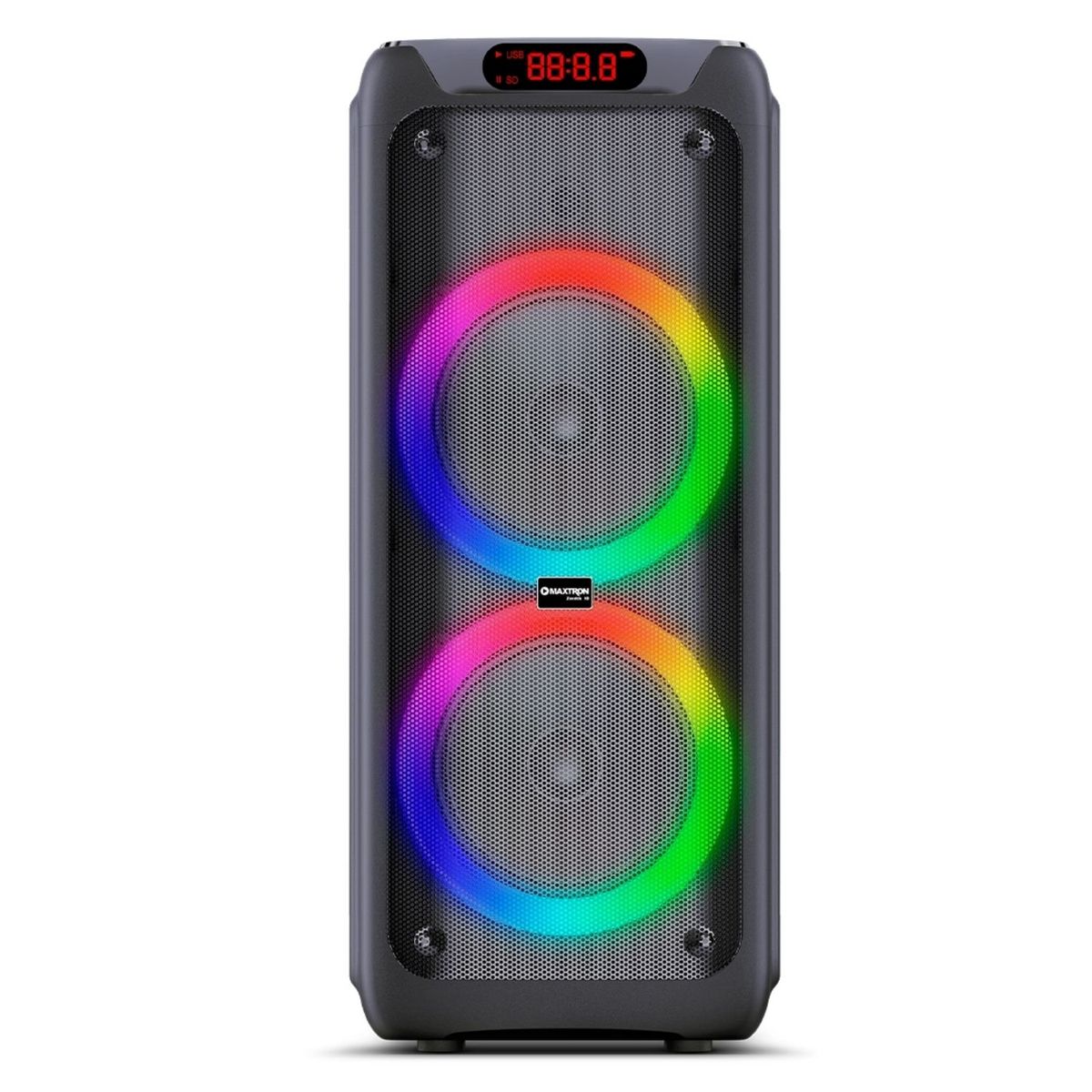 MAXTRON - Torre de Sonido Maxtron Mx 1001 Zenith 02 Bocinas 10 pulgadas Función DSP LED Disk