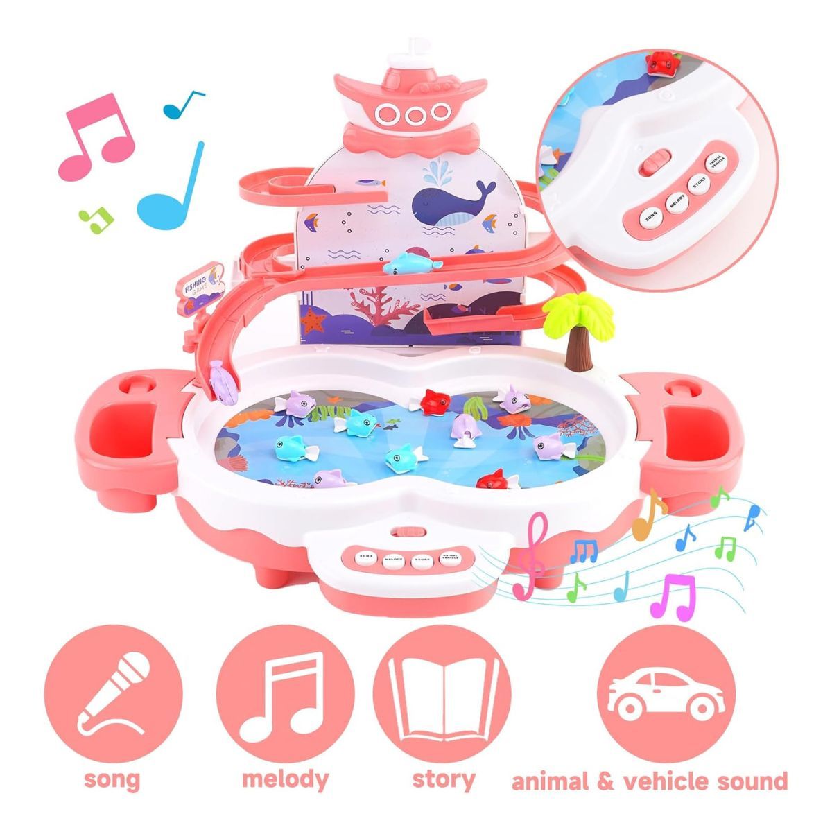 GENERICO - Juguete De Pesca Con Pista Electrica Y Piscina Magnetica