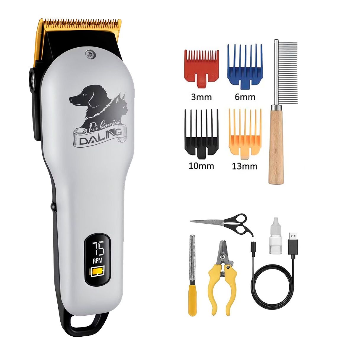 GENERICO - Maquina Corte Pelo De Mascotas Daling DL D20 Recargable