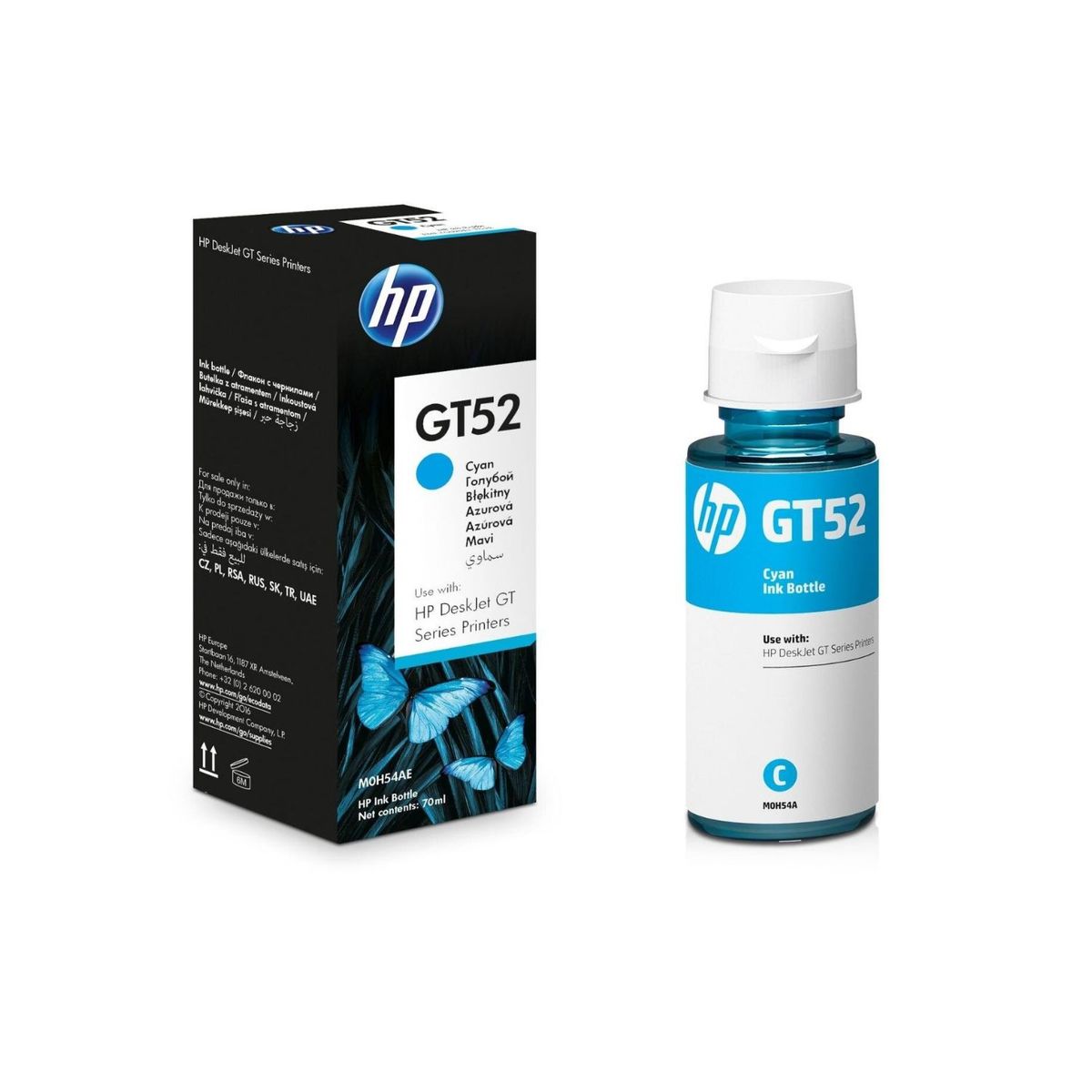 HP - BOTELLA DE TINTA HP GT52 CYAN M0H54AL 70ML