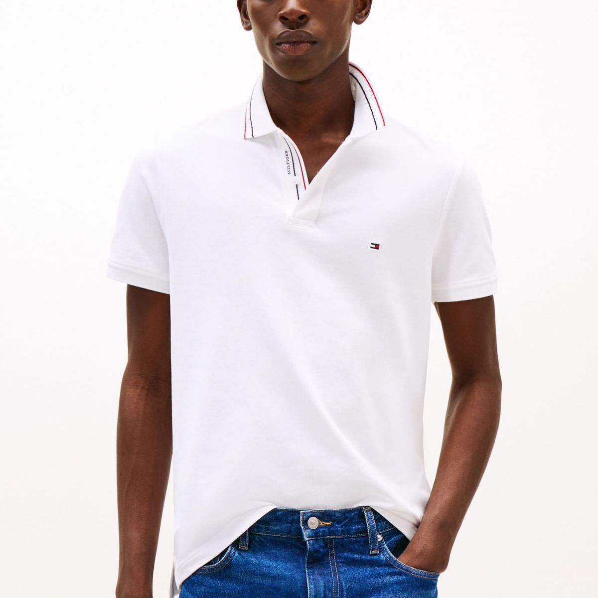 TOMMY HILFIGER - POLO PLACKET INTEREST REG POLO TH