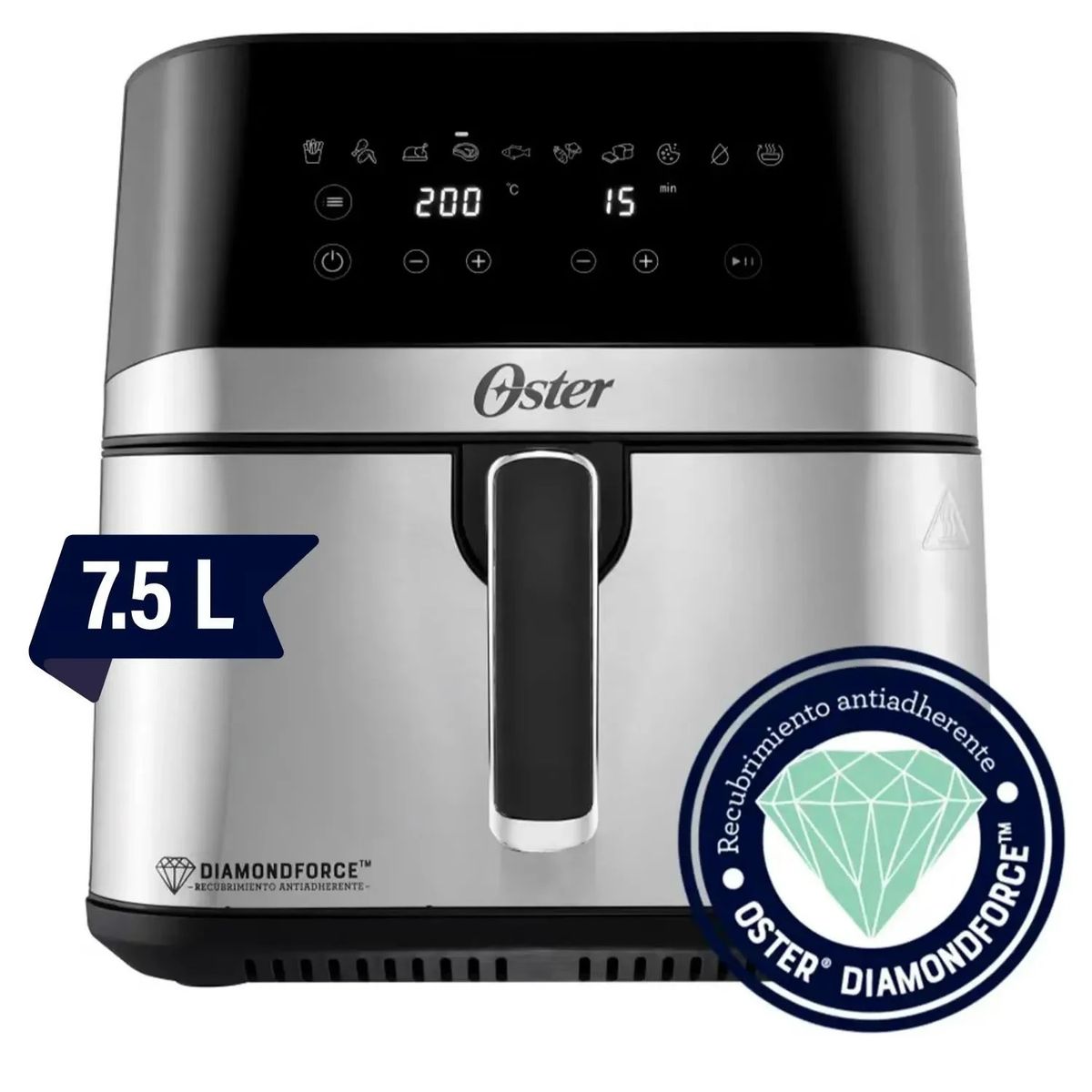 OSTER - FREIDORA DE AIRE DIGITAL OSTER DIAMONDFORCE 7.5 LTS CKSTAF75DSSDF