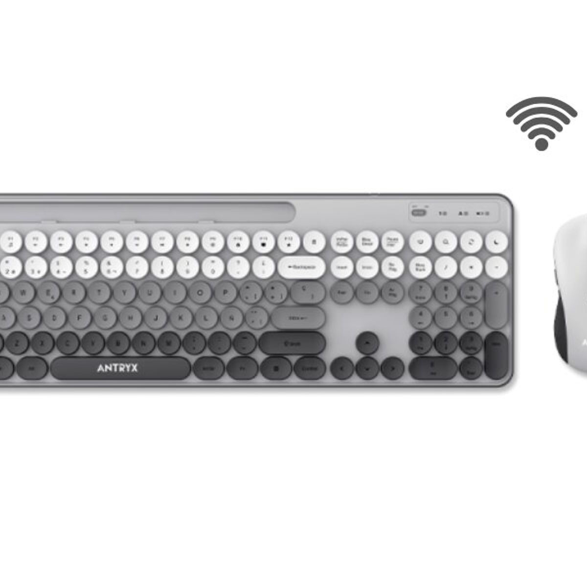 ANTRYX - TECLADO Y MOUSE ANTRYX WS-970 WIRELESS GRAY HOLDER SLOT ASC-WS970GY
