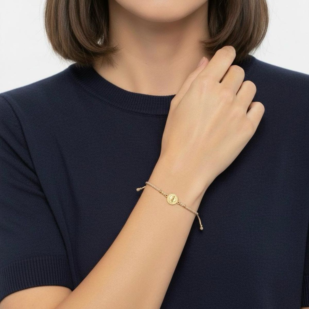 SANTORAL - Pulsera San Benito Cuentas - Dorada