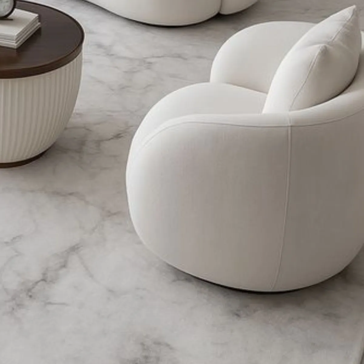 GENERICO - Juego de Sala Curvo Jenny 3-1-1 con Tapizado en Tela Chenille Antifluido - Lmueble