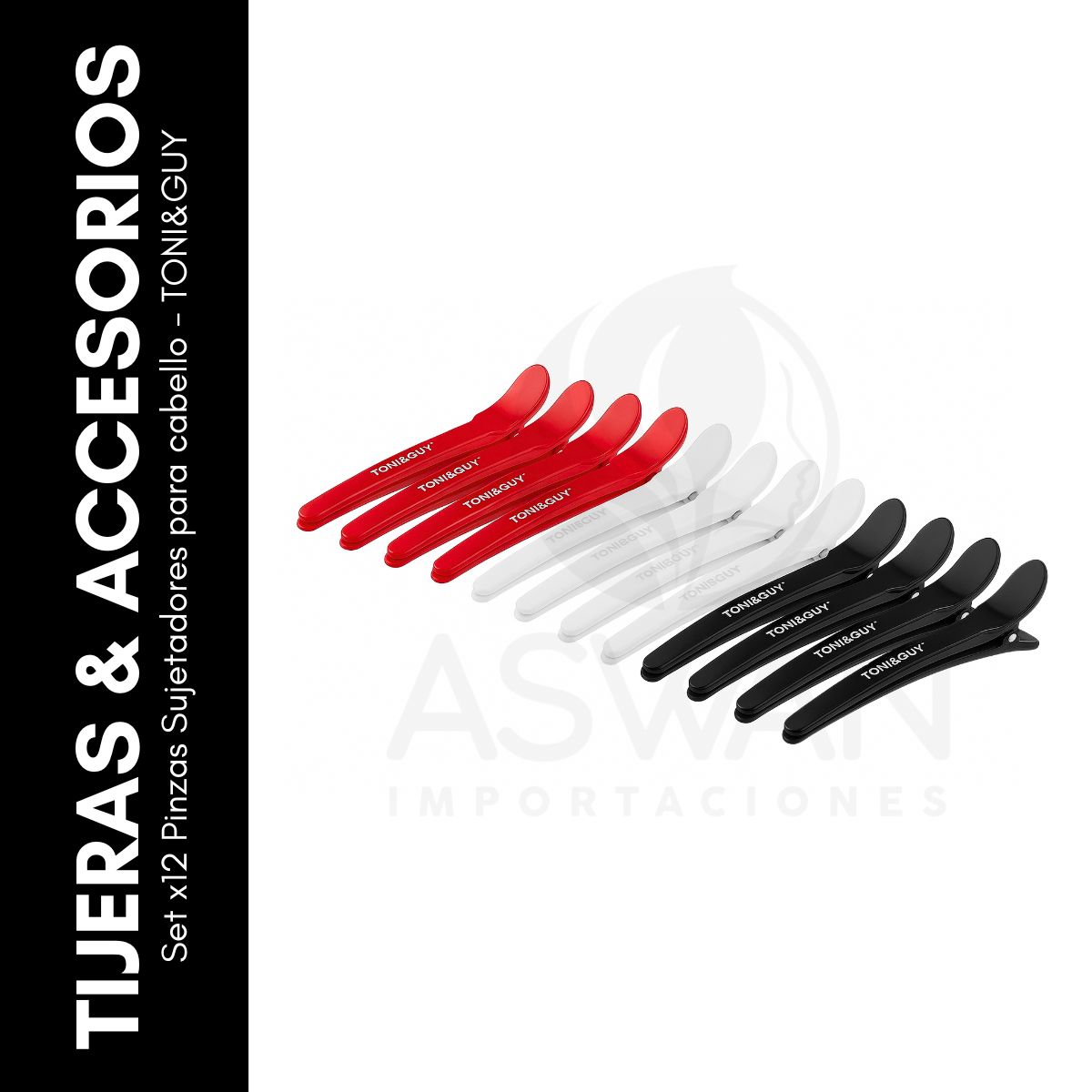 GENERICO - Set x12 Pinzas Sujetadores para cabello - TONI&GUY