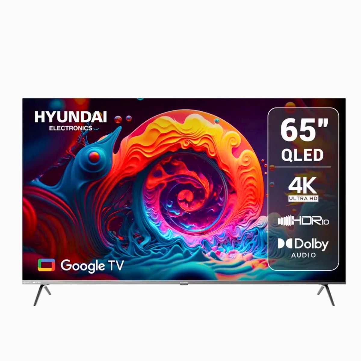 HYUNDAI - Televisor Hyundai 65 Google TV HYLED6513QG UHD 4K QLED Gris