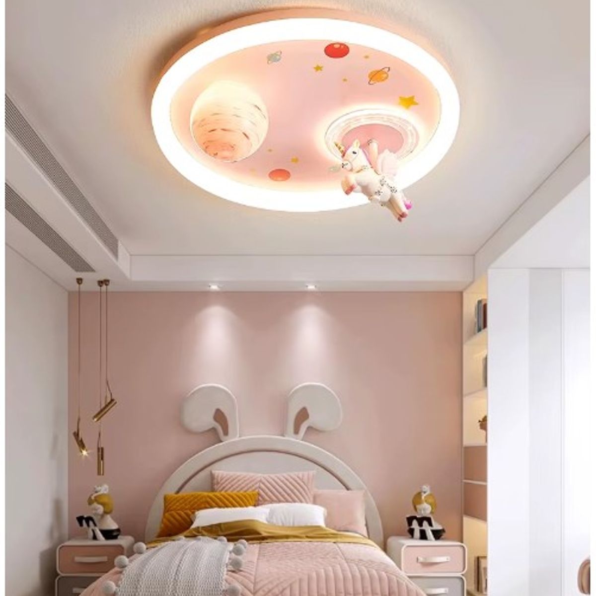 GENERICO - Lampara de techo rosa para niños Incluye control remoto