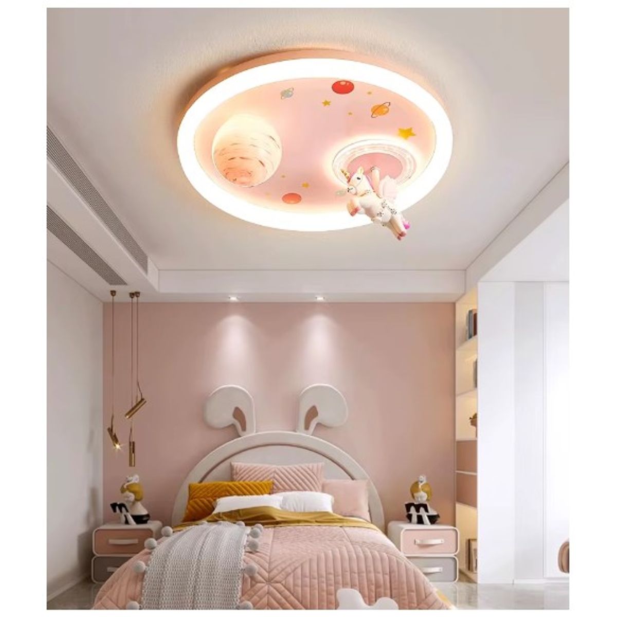 GENERICO - Lampara de techo rosa para niños Incluye control remoto