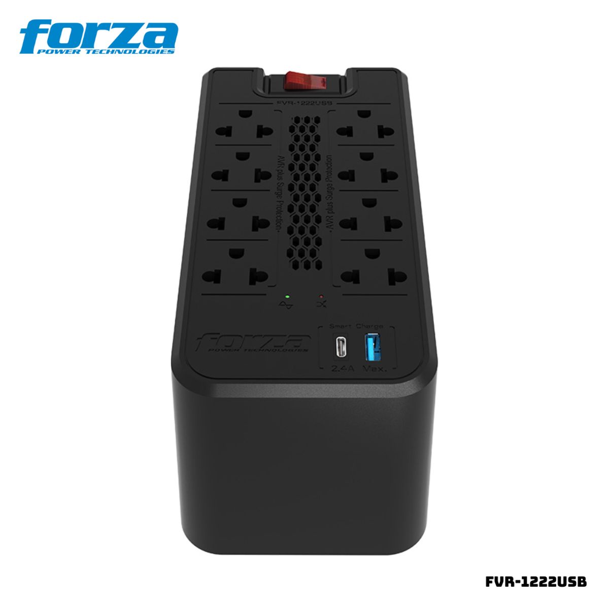 FORZA - ESTABILIZADOR FORZA 1200 VA 600W 8T - VR-1222USB