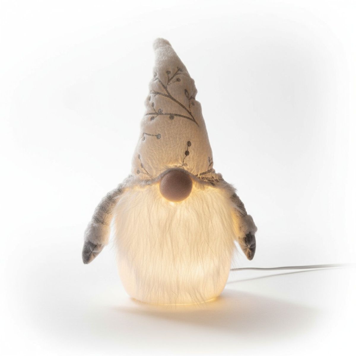 GENERICO - Gnomo Navideño Deco Plateado con Luz