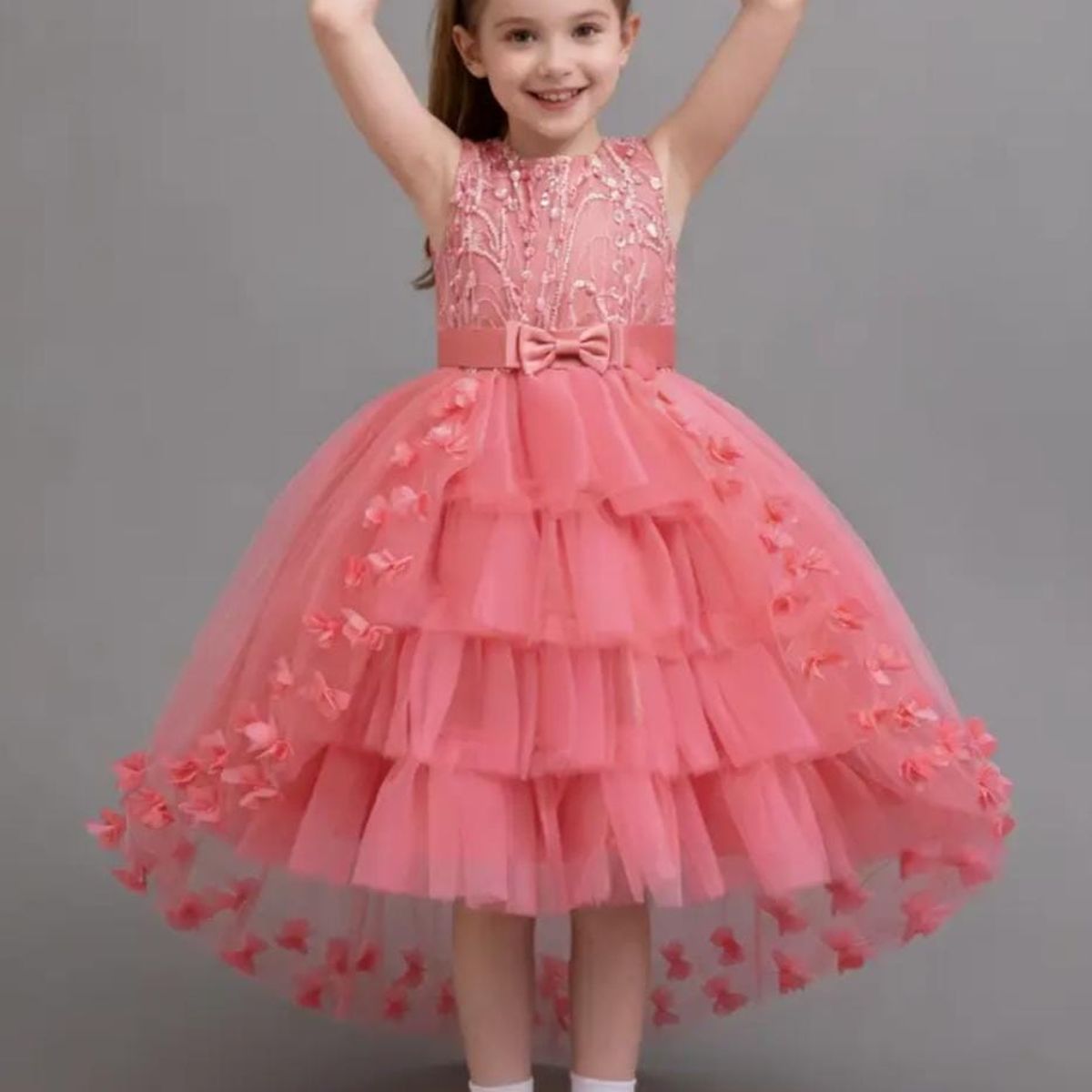 GENERICO - Vestido Niña Princesa Coral Talla 10