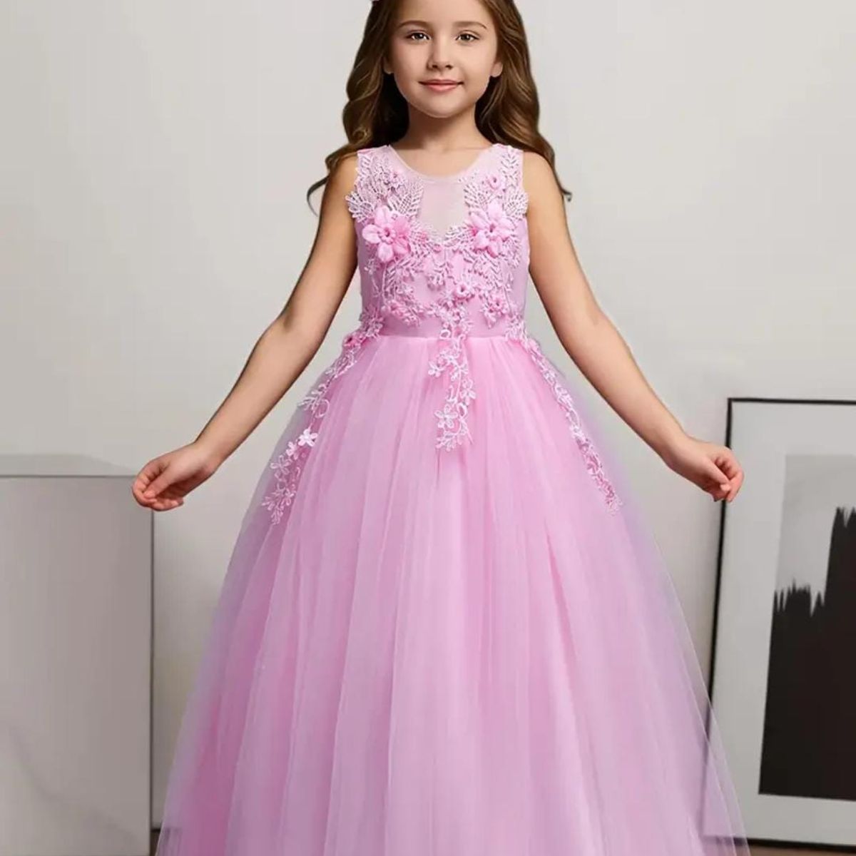 GENERICO - Vestido Niña Princesa Rosado Bebé Talla 8