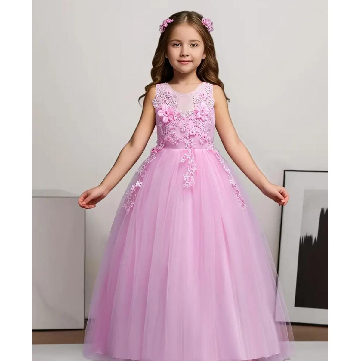 GENERICO - Vestido Niña Princesa Rosado Bebé Talla 8