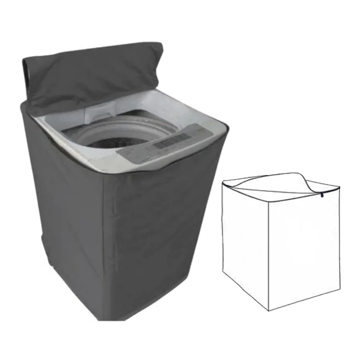 NACIONAL - Funda para Lavadora Impermeable 16-22Kg Gris