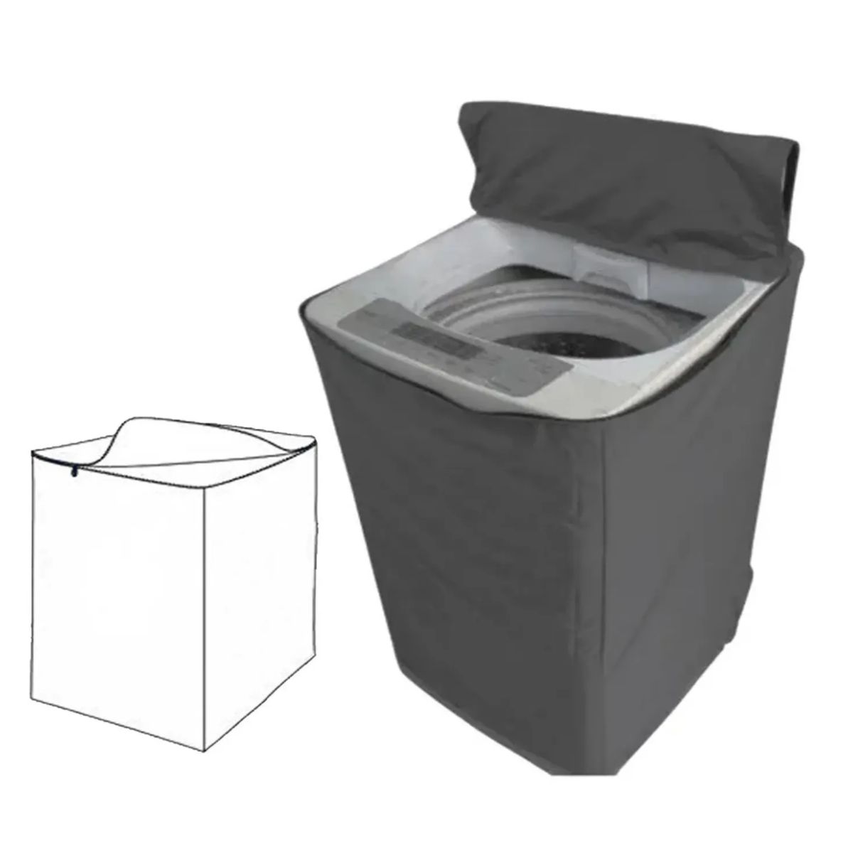 NACIONAL - Funda para Lavadora Impermeable 16-22Kg Gris