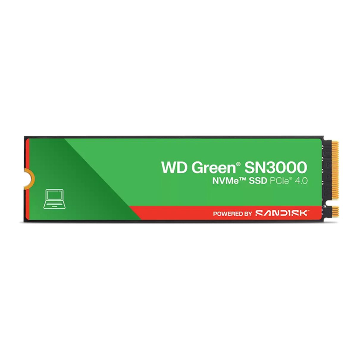 WESTERN DIGITAL - Unidad en estado solido WD Green SN3000 NVMe 500GB M.2 2280, PCIe Gen 4.0 x4, NVMe