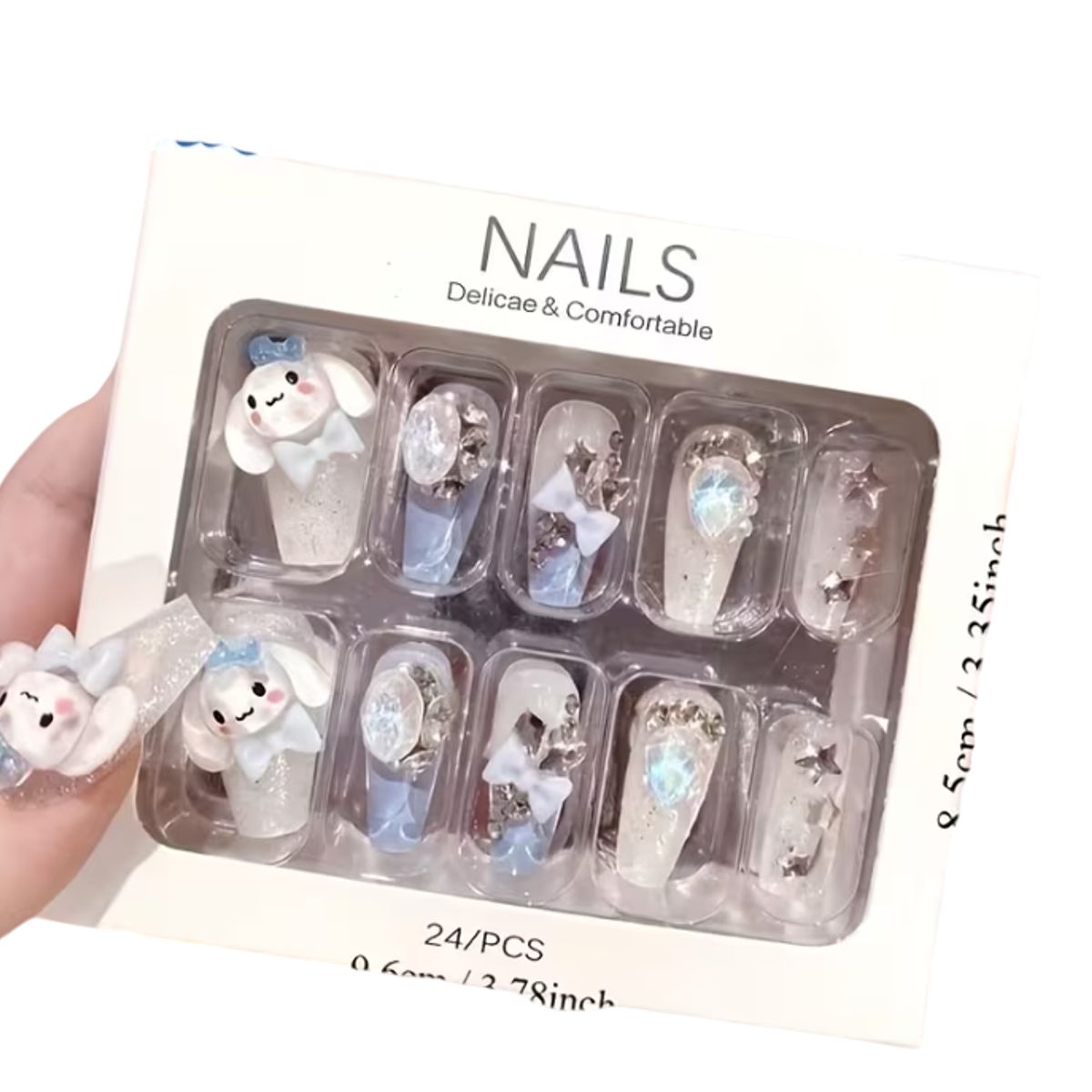 GENERICO - Set de uñas cinnamoroll x 24 piezas