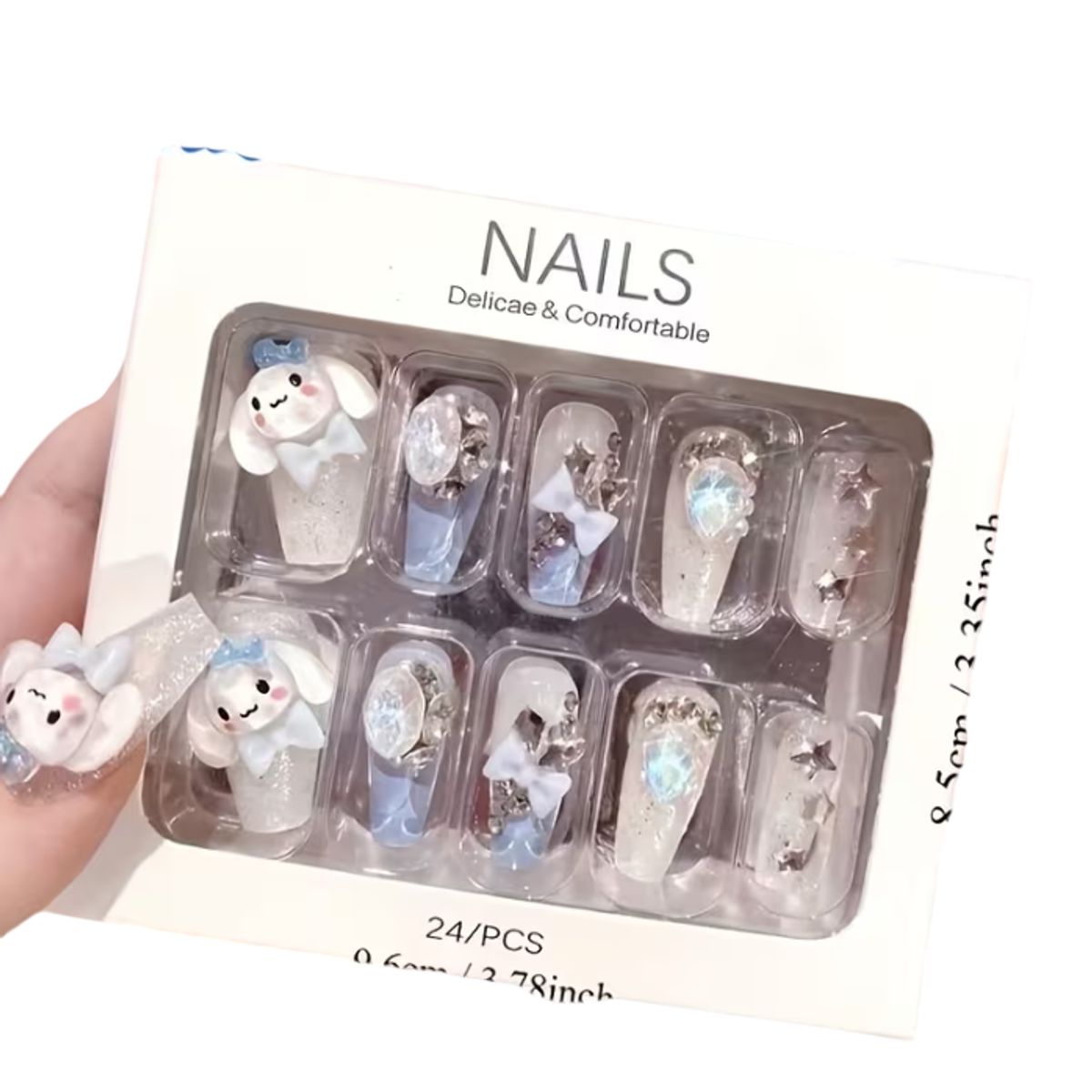 GENERICO - Set de uñas cinnamoroll x 24 piezas
