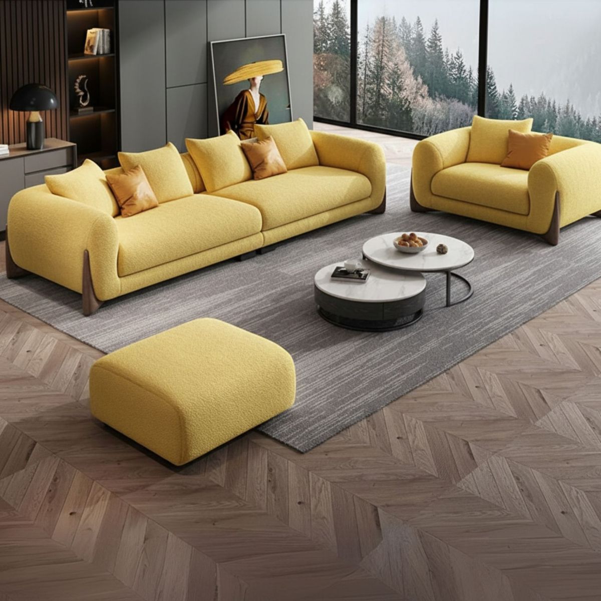 GENERICO - Sala Dubai en tela Antifluido Petfriendly  3-1 + Banqueta - Lmueble