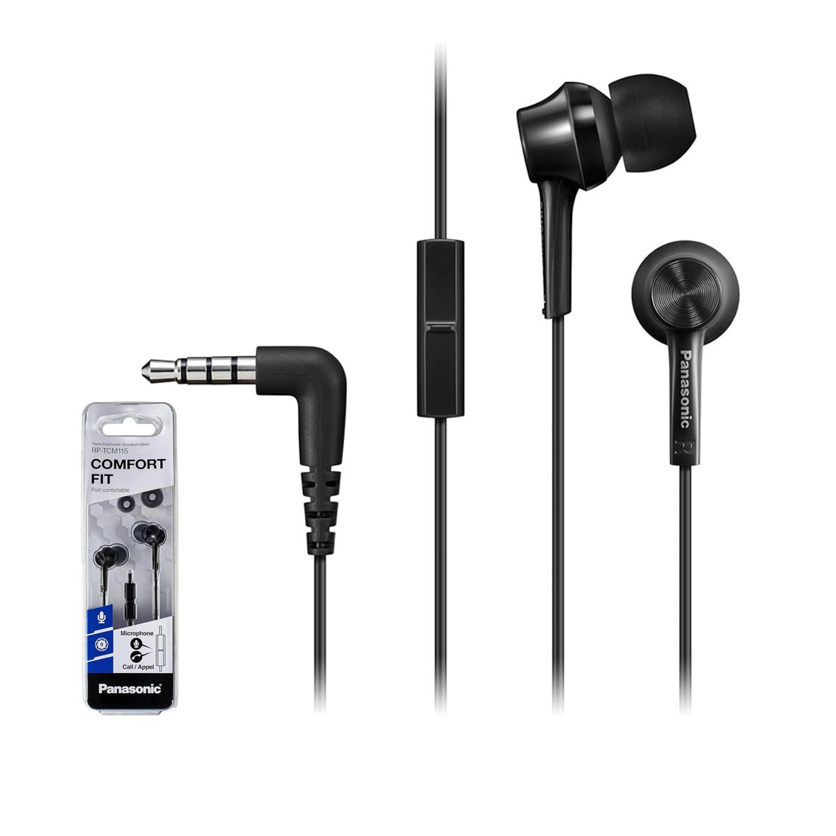 Panasonic - Audífonos Panasonic RP-TCM115 con Micrófono Negro