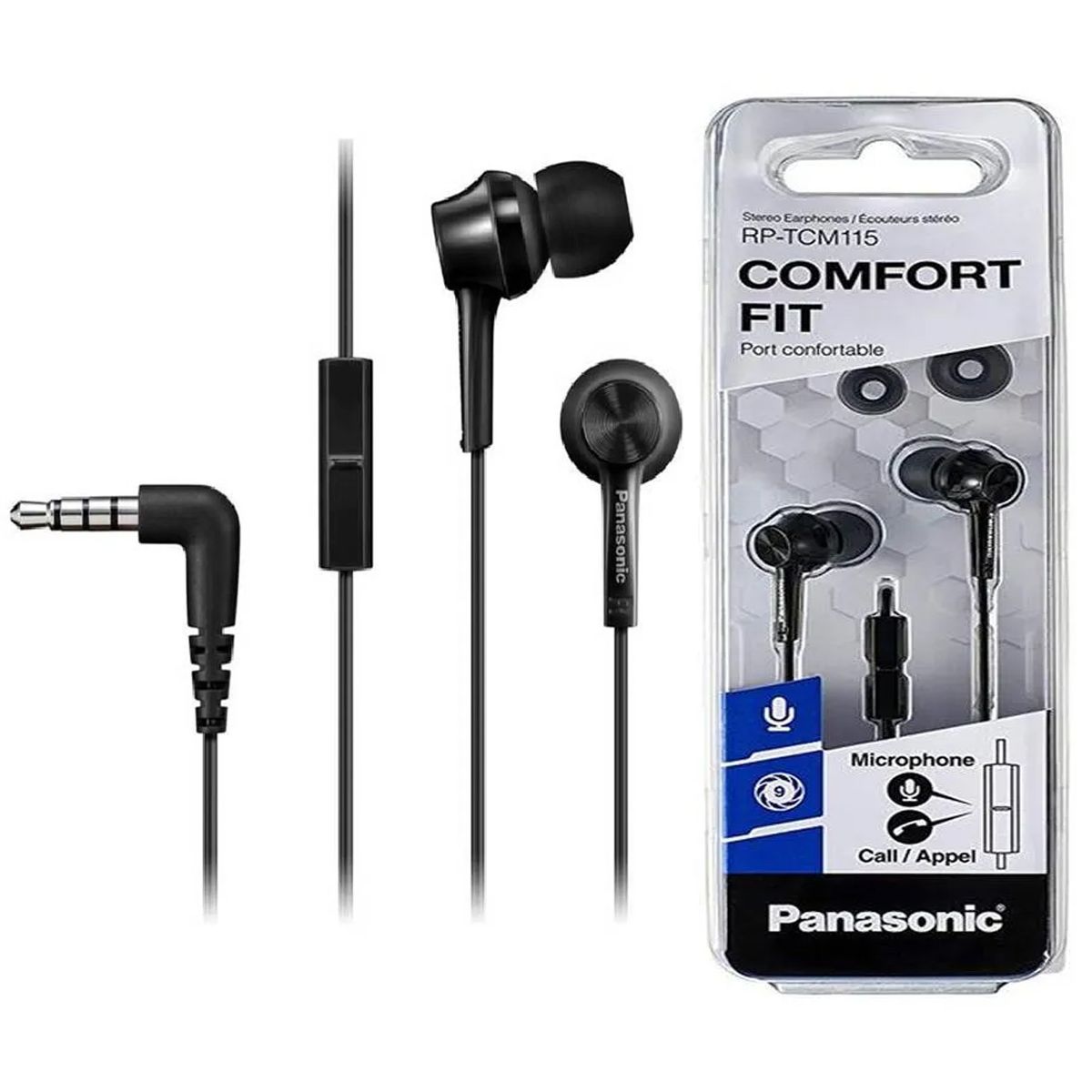 Panasonic - Audífonos Panasonic RP-TCM115 con Micrófono Negro