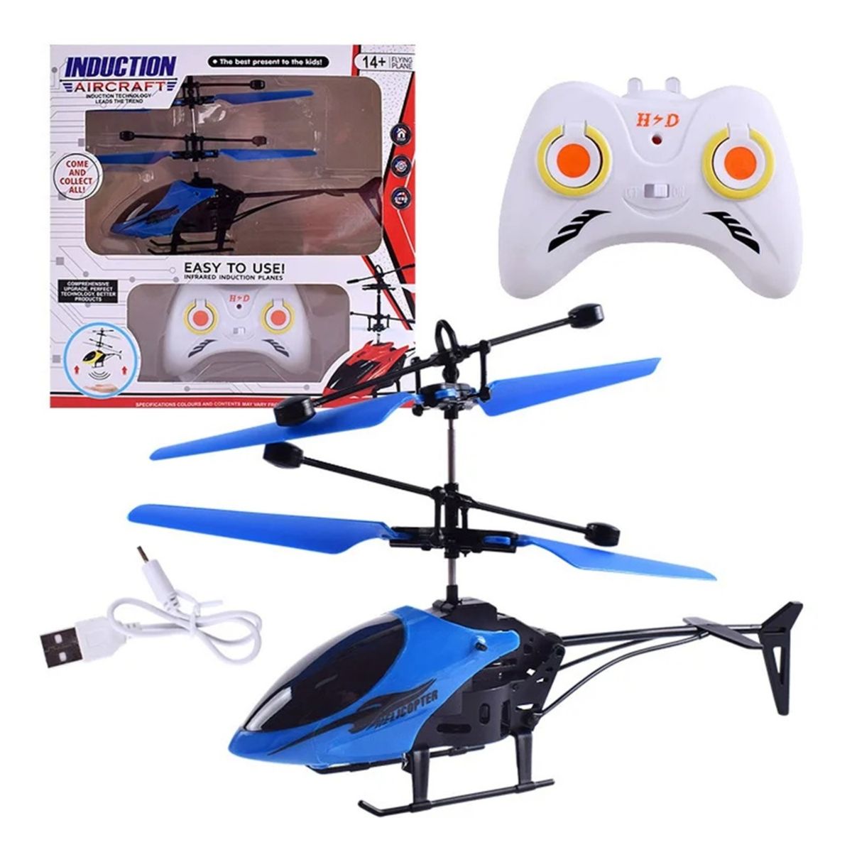 GENERICO - Helicoptero de control Remoto para Niños recargable color AZUL