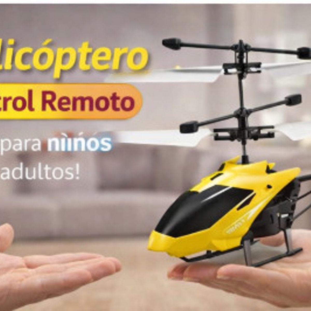 GENERICO - MINI DRON MODELO HELICOPTERO RECARGABLE PARA NIÑOS COLOR AMARILLO