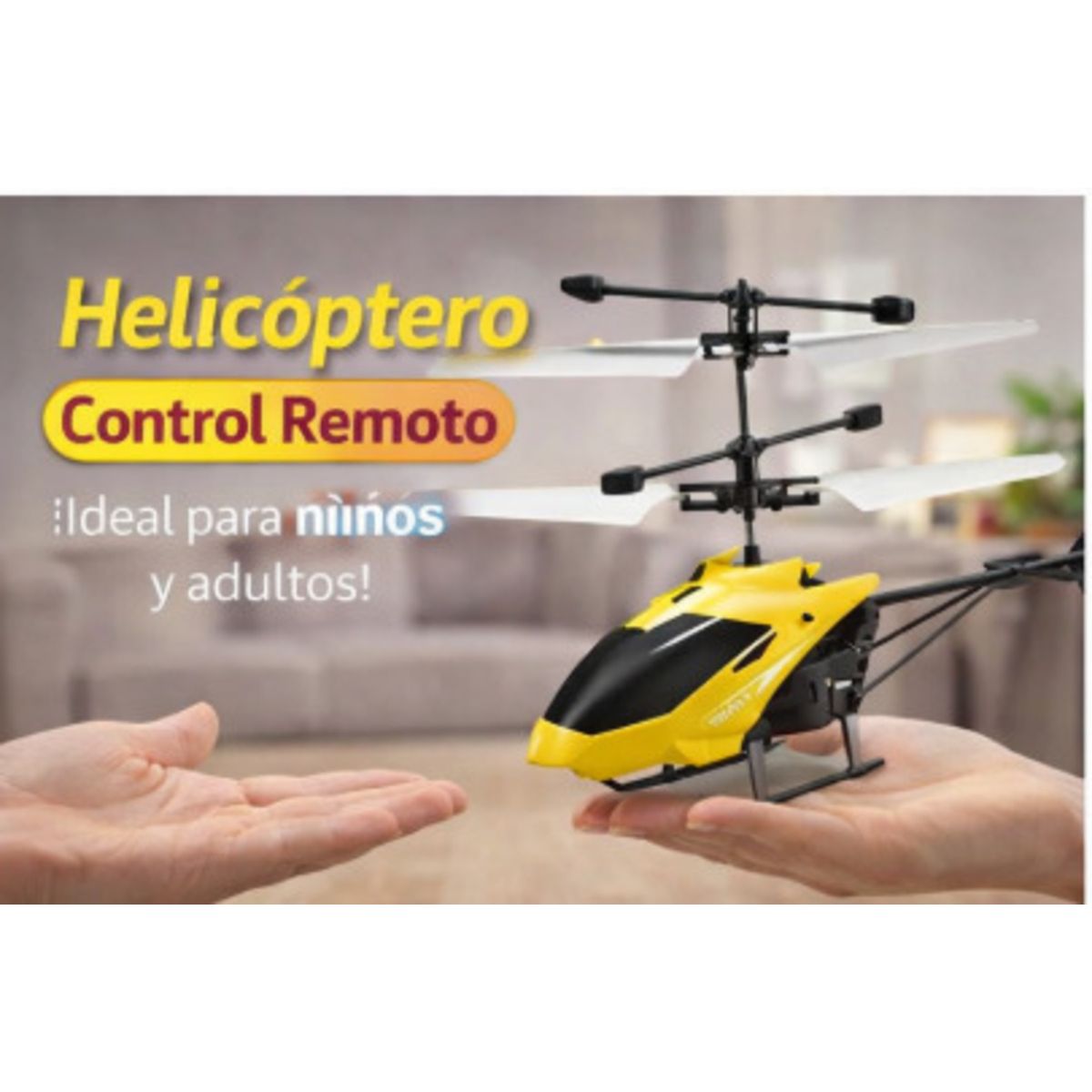 GENERICO - MINI DRON MODELO HELICOPTERO RECARGABLE PARA NIÑOS COLOR AMARILLO