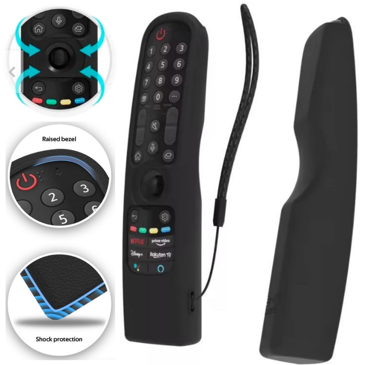 GENERICO - Funda para Control LG Magic Remote Protector Silicona - NEGRO