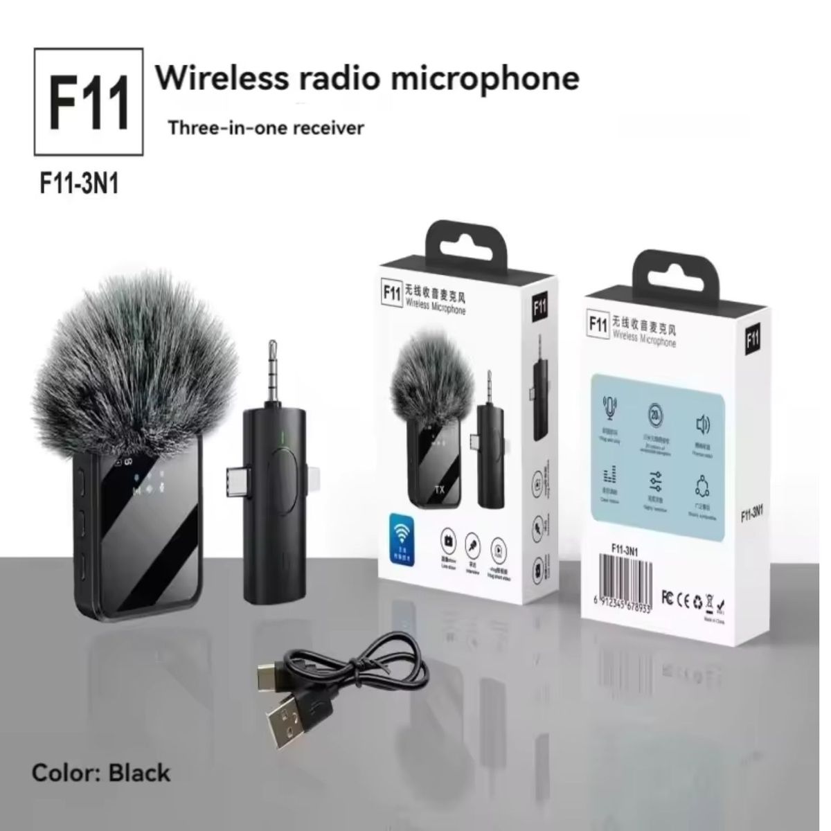 ROHS - Microfono inteligente inalámbrico solapero F11 - 2