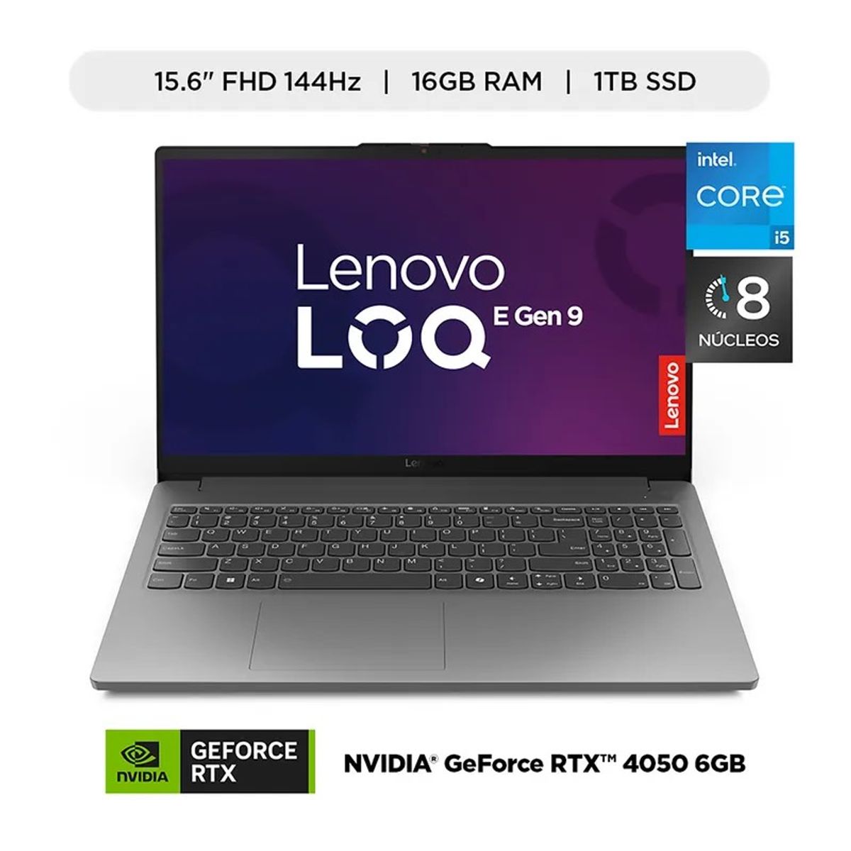 LENOVO - Laptop Gamer Lenovo LOQ Core i5 RTX4050 6GB 16GB 1TB SSD 15.6 FHD Windows 11