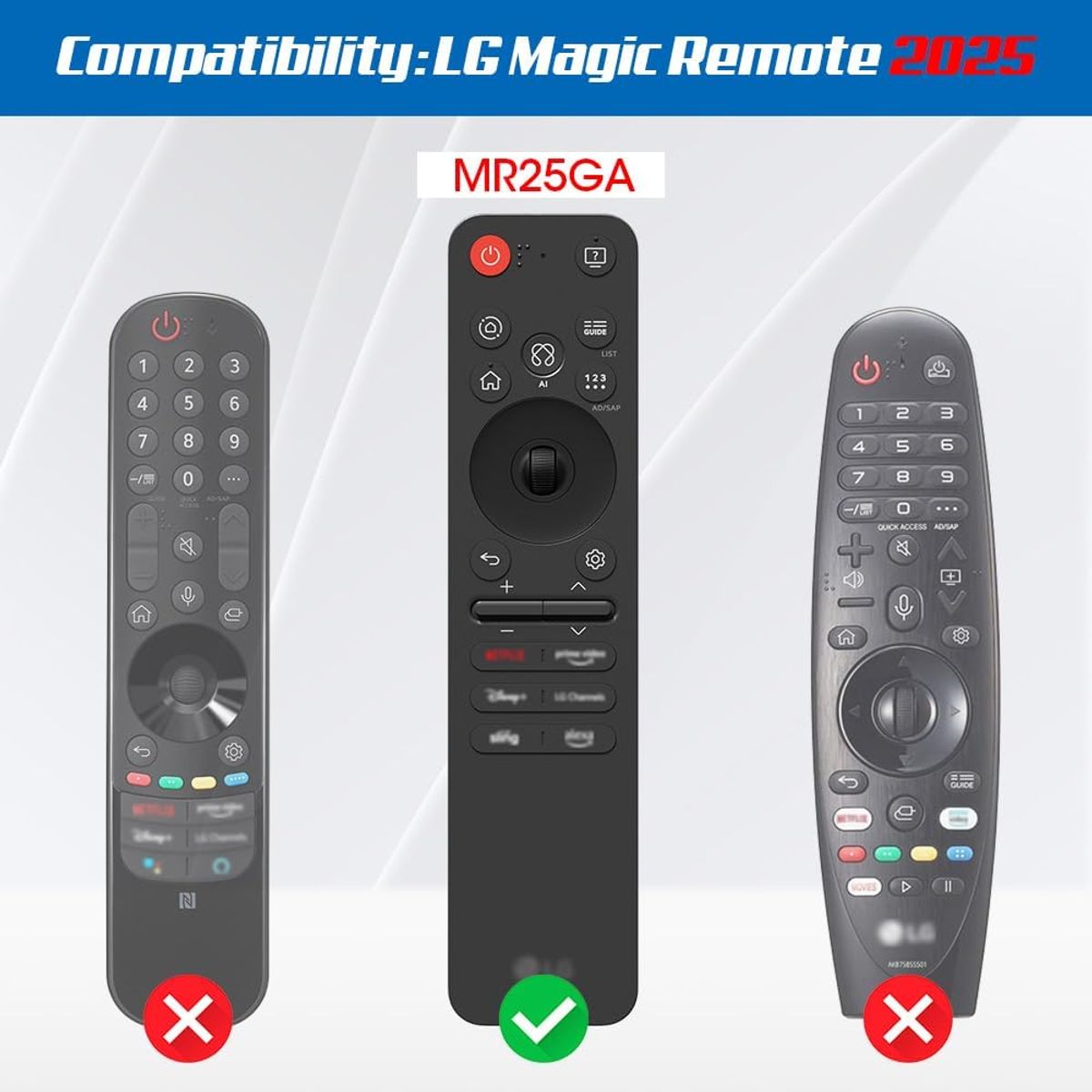 GENERICO - Funda de Silicona para Control Remoto LG Magic MR21 MR22 MR23 MR24  Protector con Correa