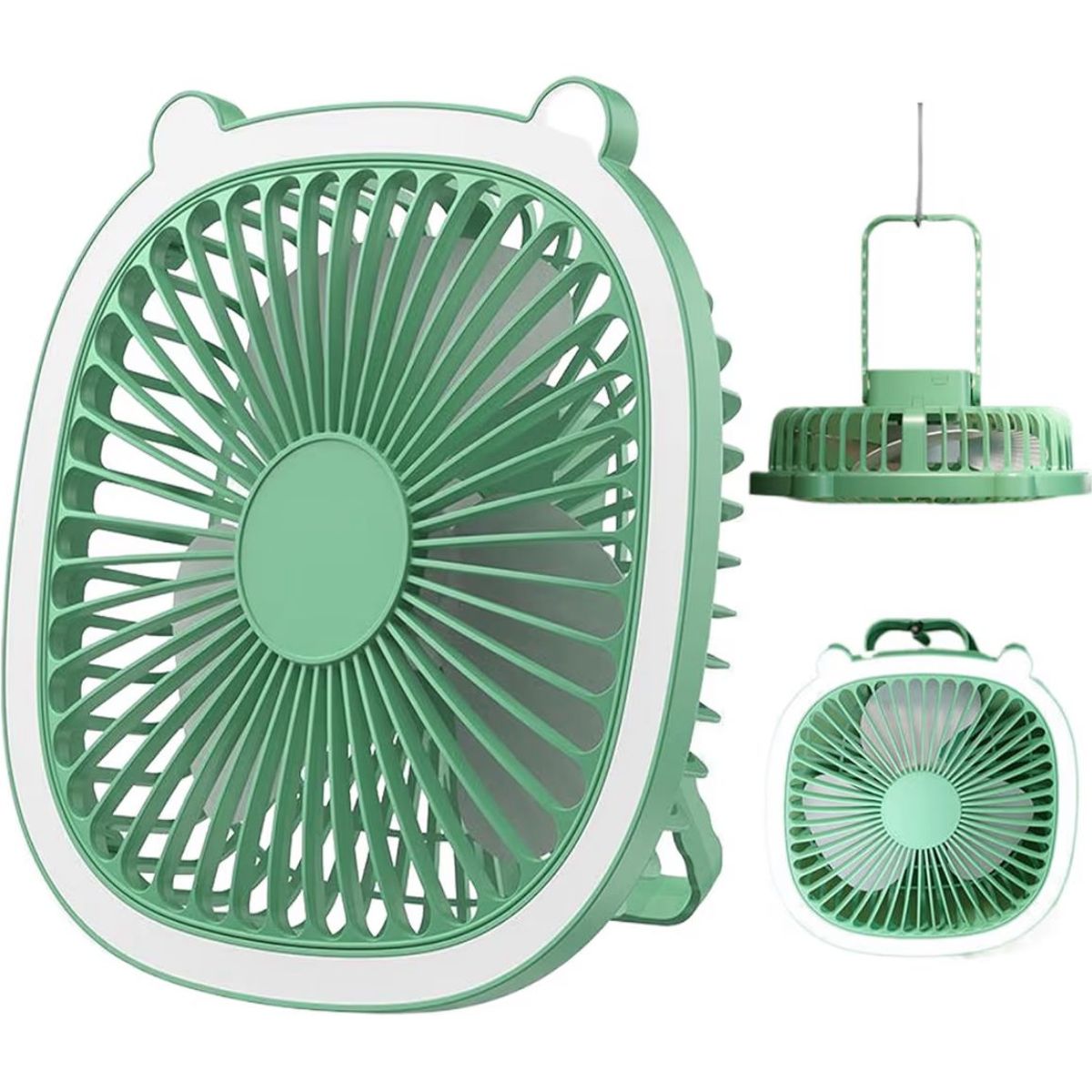 GENERICO - VENTILADOR DE ESCRITORIO CON LUZ LED VERDE PASTEL