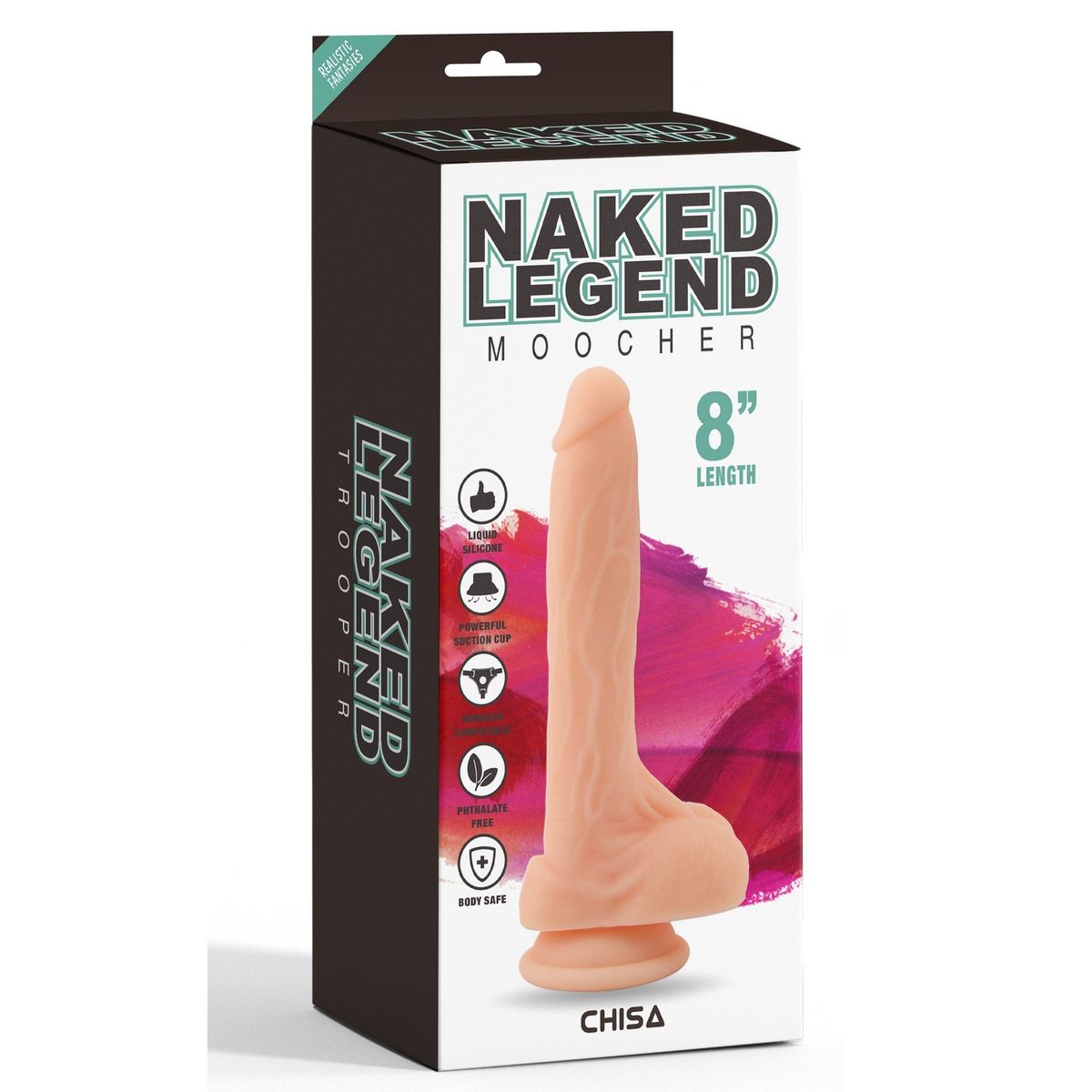 CHISA - Dildo Realista Silicona Moocher 20 cm Ø 3.4 cm Ventosa