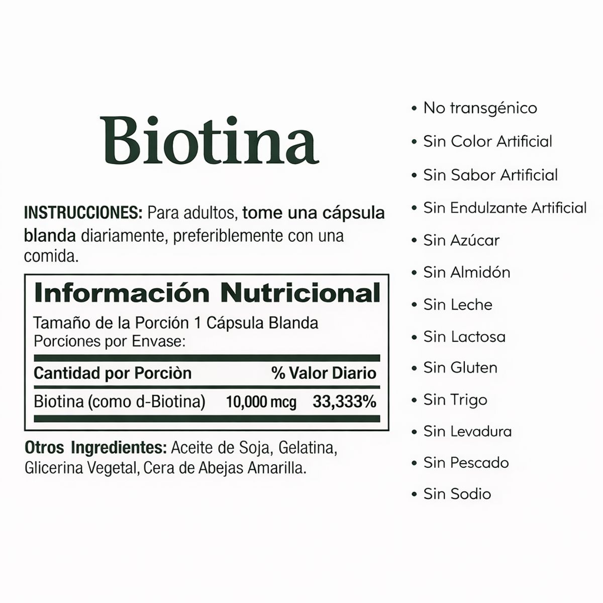 NATURES BOUNTY - Nature's Bounty - Biotina 10,000 mcg 120 cápsulas de liberación rápida