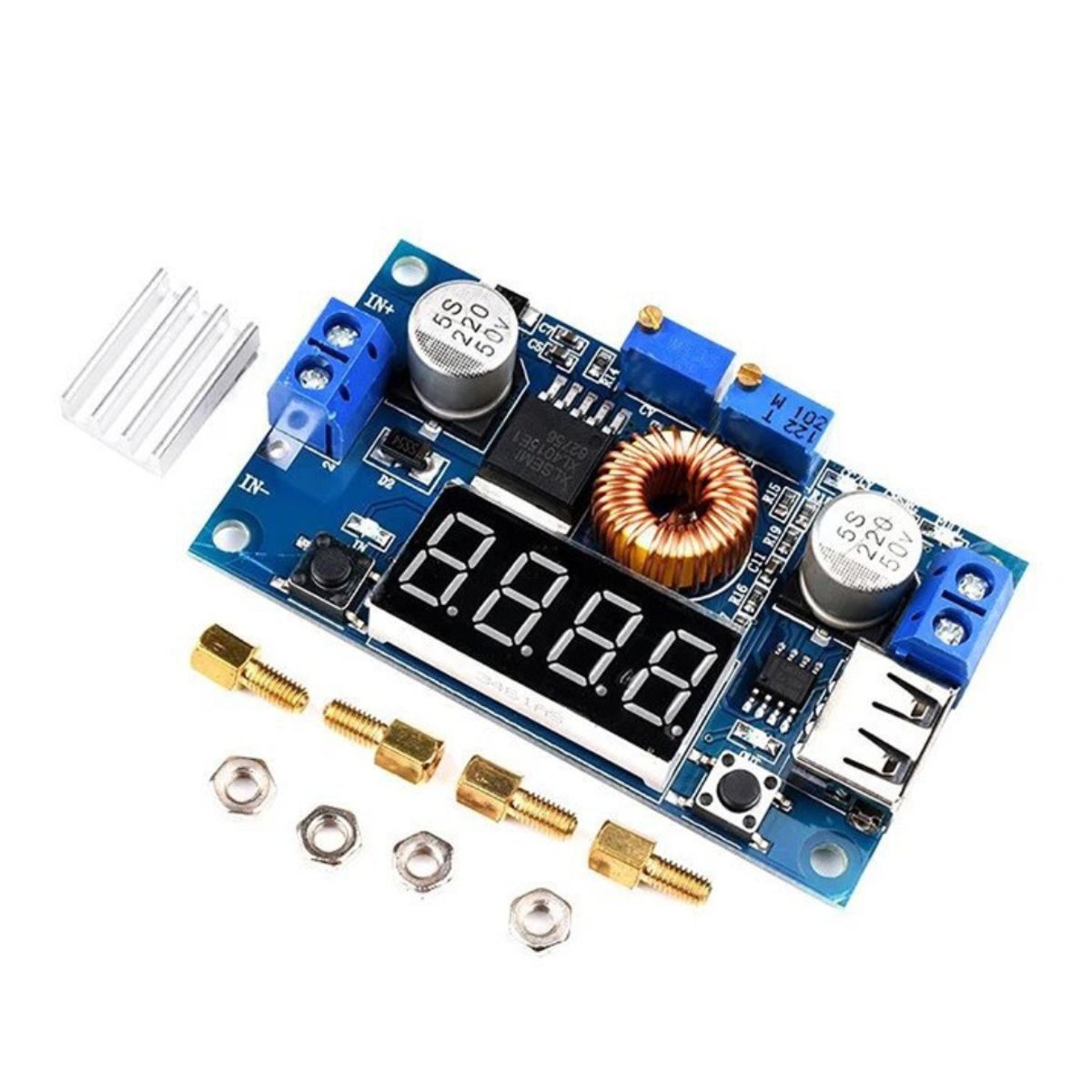 GENERICO - Módulo Reductor de Voltaje XL4015 Fuente DC DC Ajustable Pantalla LED Cargador de Baterías