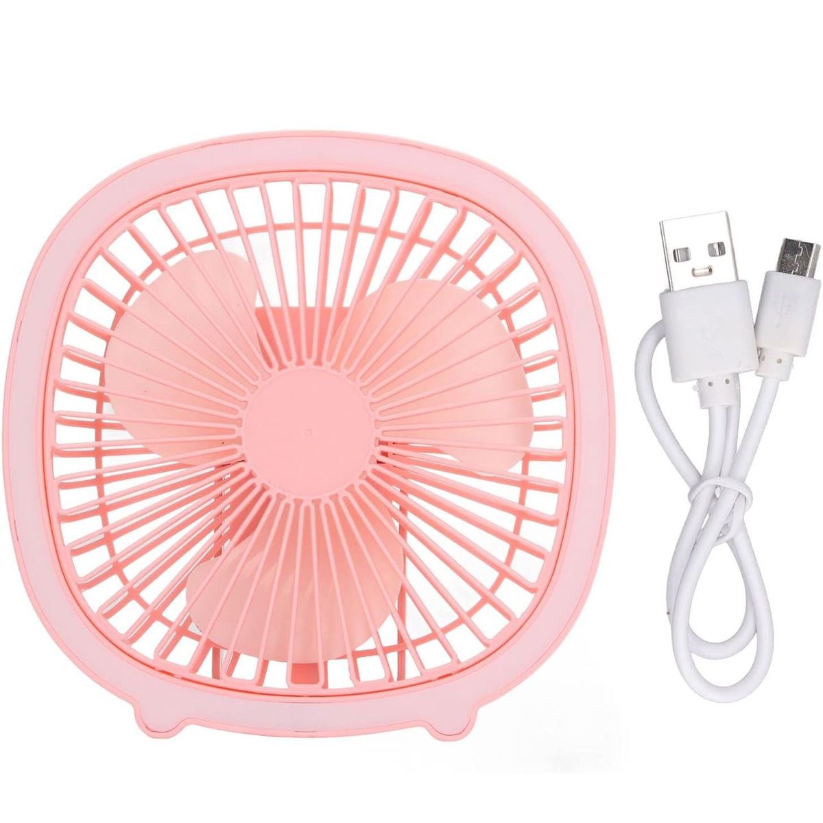 GENERICO - VENTILADOR DE ESCRITORIO CON LUZ LED ROSA