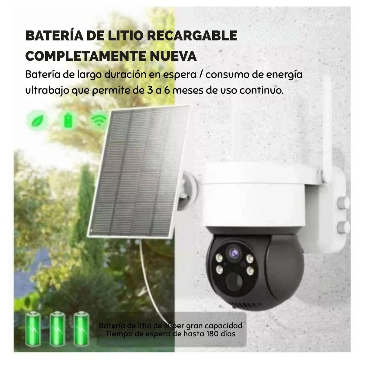 OEM - Cámara de Seguridad Solar 4MP con WiFi y Giro 360°