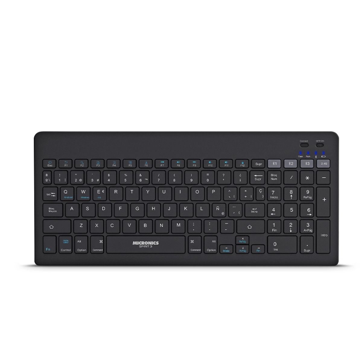 MICRONICS - Kit Inalambrico Spirit3 Black Mic Wt800 Teclado+Mouse Wifi