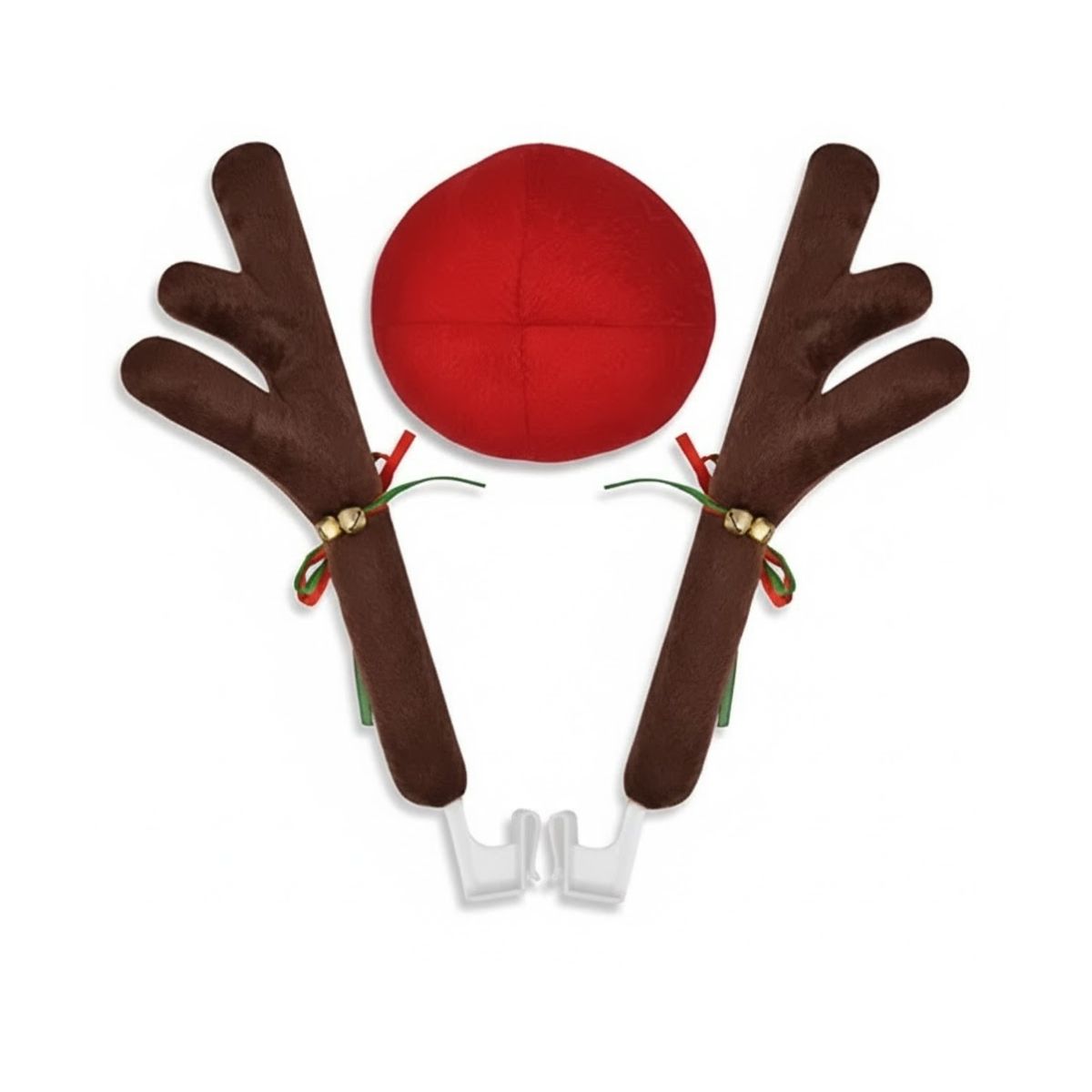 GENERICO - Kit Decoración Navidad Cuernos de Reno y Nariz para autos y camionetas