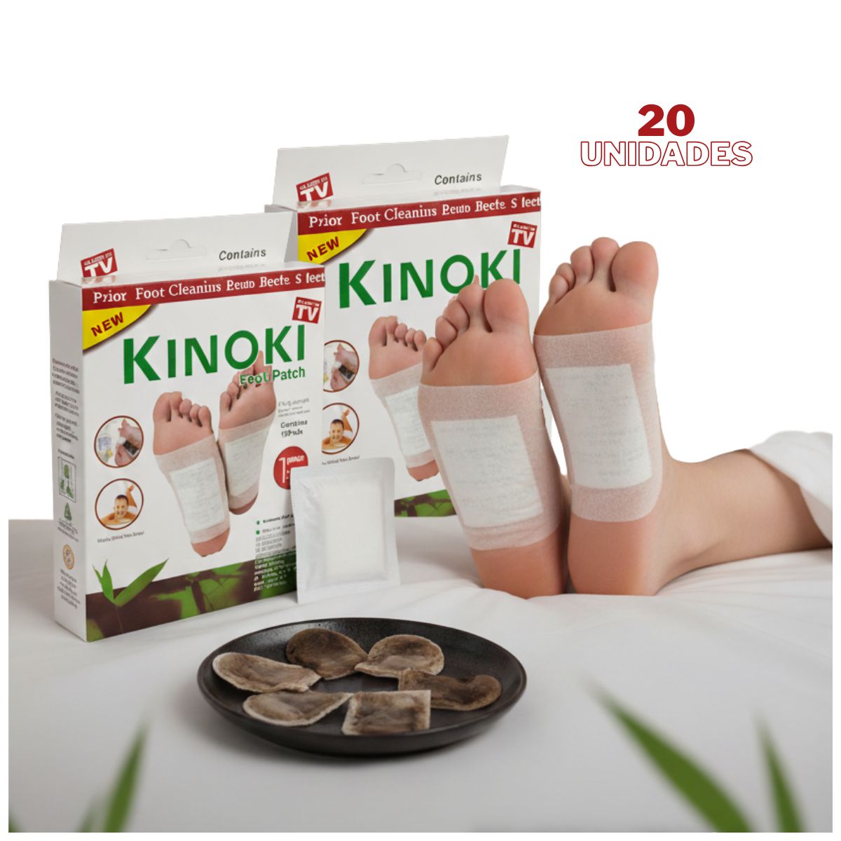 GENERICO - Parches para Pies KINOKI Desintoxicante Corporal 20 Unidades