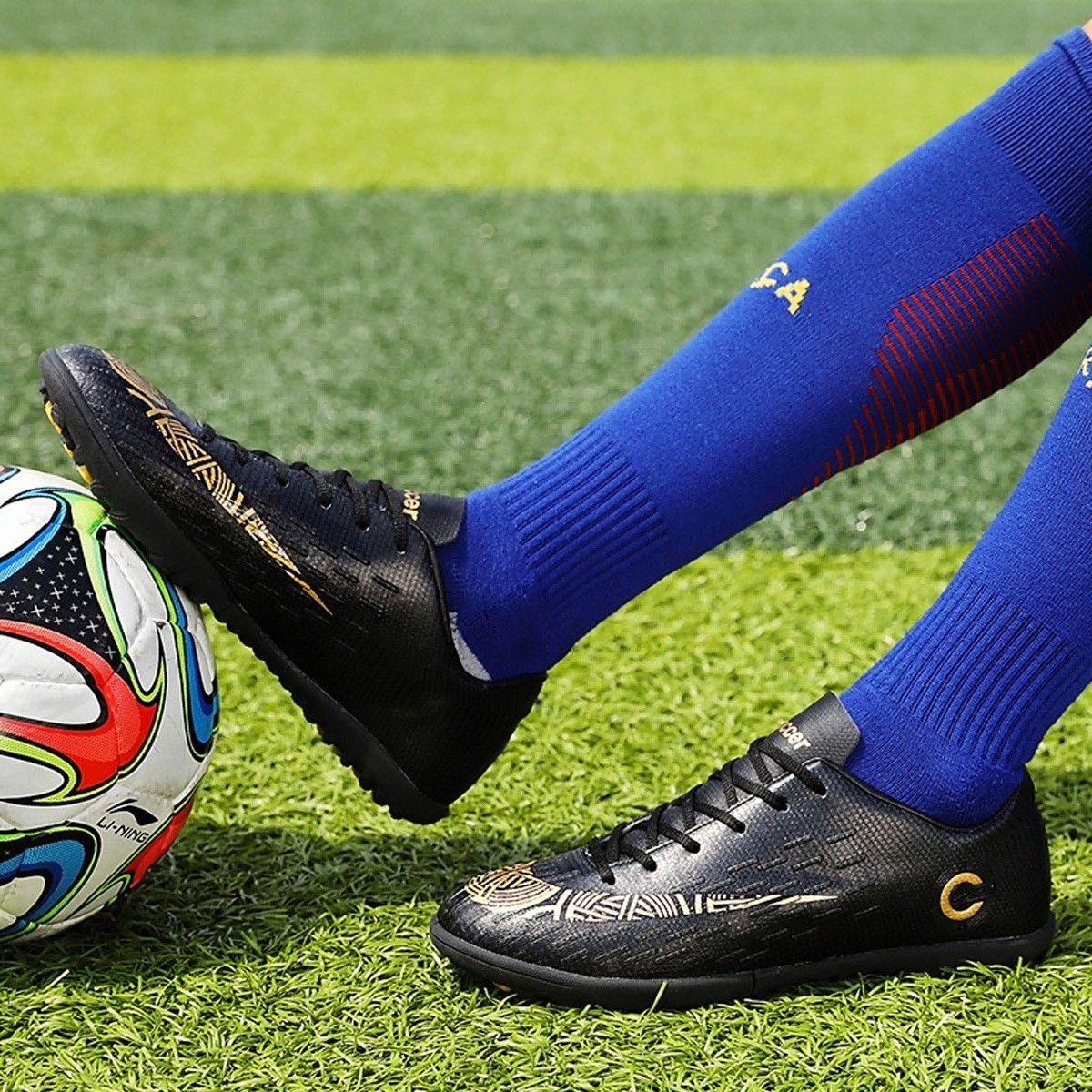 42AROZINA - Zapatillas Fútbol Hombre Deportivo alta calidad-Pantera Negra-Regalo